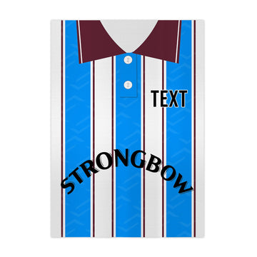 Heart of Midlothian Retro 1995 Away Shirt - A4 Personalised Metal Sign Plaque - Frame Options Available