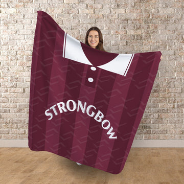 Heart of Midlothian Retro - 1997 Home - Personalised Retro Fleece Blanket 150cm X 150cm