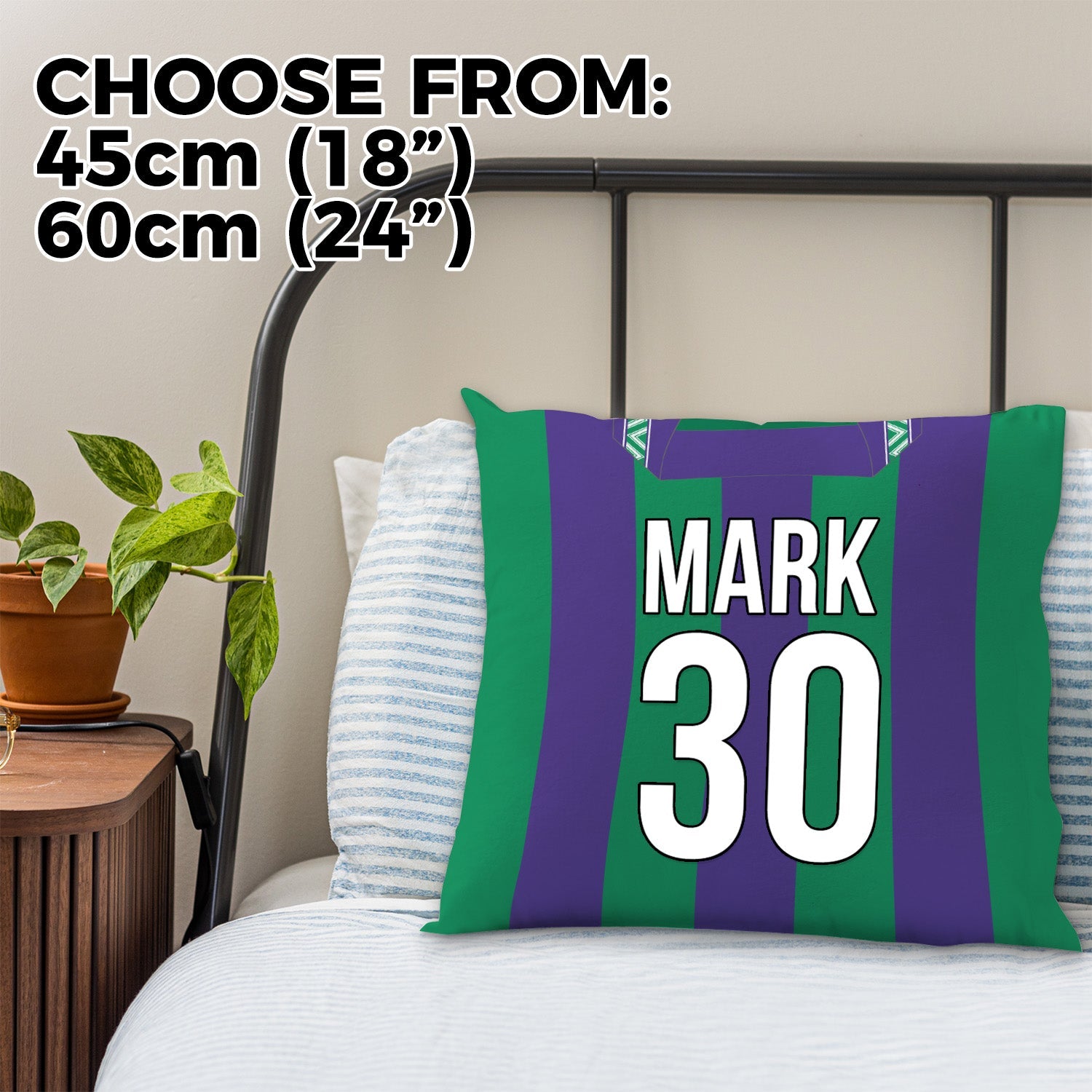 Hibernian 1994 Away Shirt - 45cm or 61cm Retro Cushion