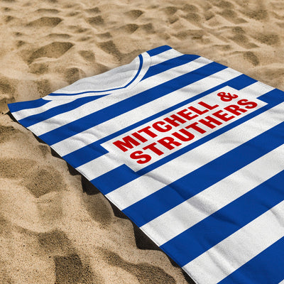 Kilmarnock 1985 Home Shirt - Personalised Lightweight, Microfibre Retro Beach Towel