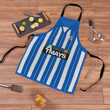 Kilmarnock 1997 Home Shirt Apron - Personalised Retro Football Novelty Water-Resistant, Lazer Cut (no fraying) Light Weight Adults Apron