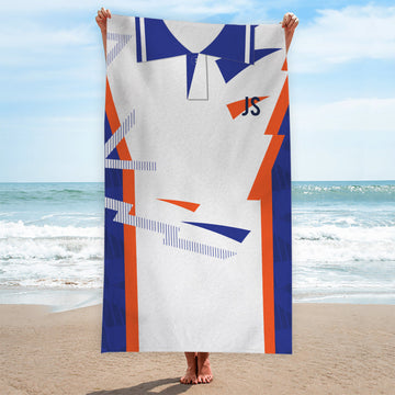 Luton -1992 Home Shirt - Personalised Retro Beach Towel - 150cm x 75cm