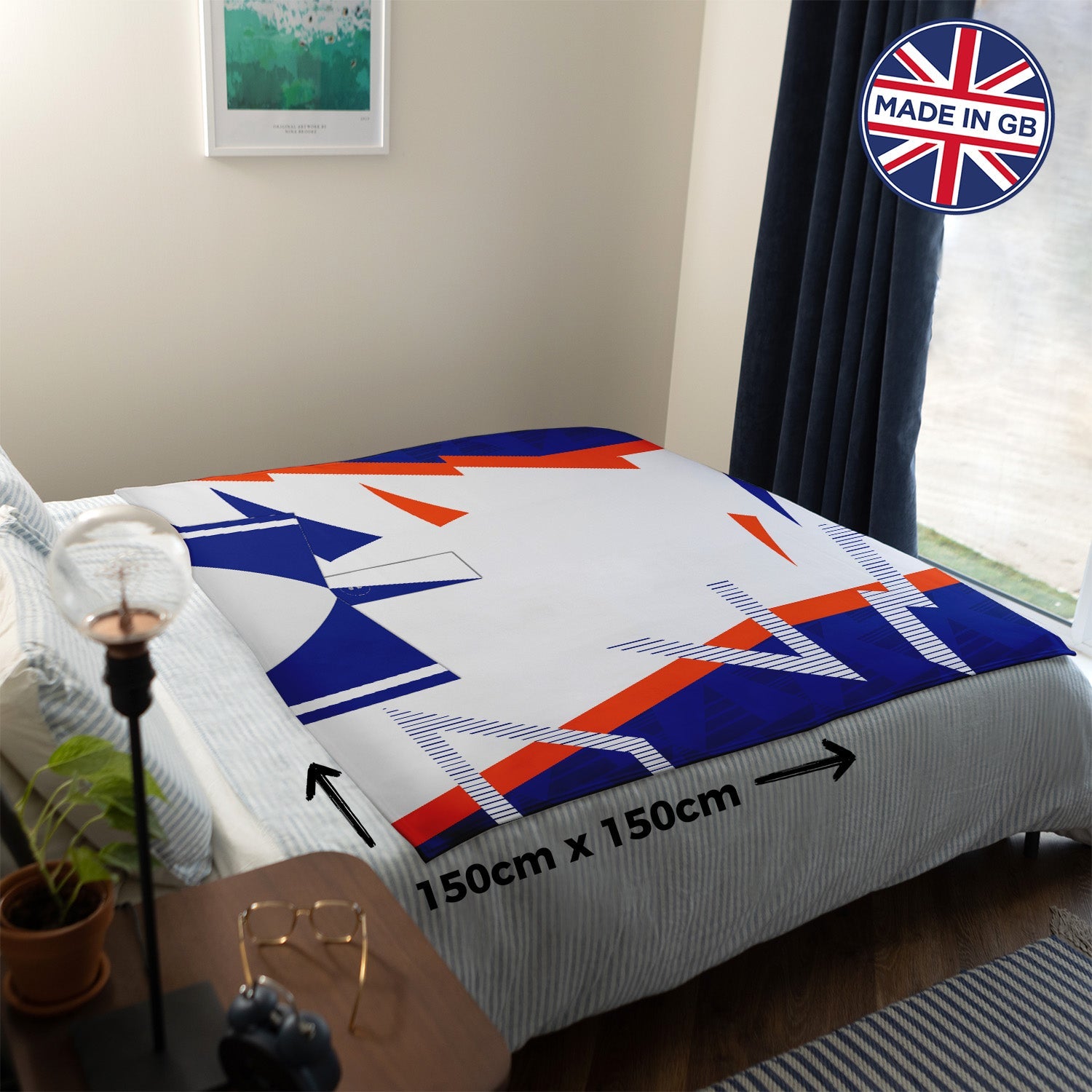 Luton - 1992 Home Shirt - Personalised Retro Fleece Blanket