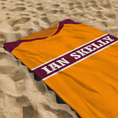 Motherwell 1987 Home Shirt - Personalised Lightweight, Microfibre Retro Beach Towel