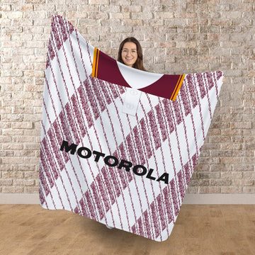 Motherwell Retro 1992 Away - Personalised Retro Fleece Blanket 150cm X 150cm
