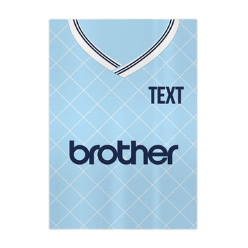 Personalised Manchester Blue Retro - 1988 Home Shirt - A4 Metal Sign Plaque - Frame Options Available