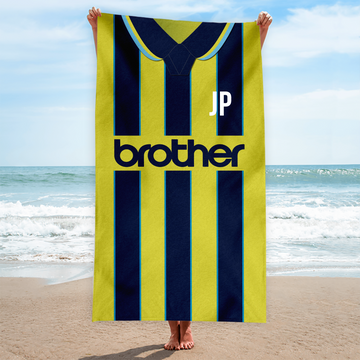 Man City FC - 1998 Away Shirt - Personalised Vintage Beach Towel