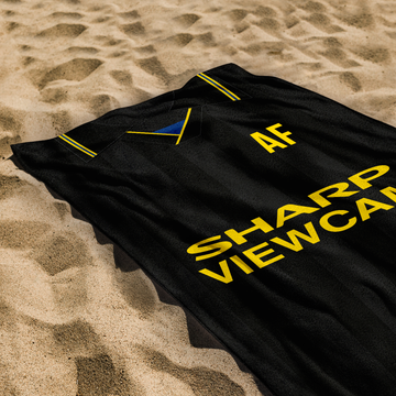 Manchester Red - 1994 - Away  Shirt - Personalised Lightweight, Microfibre Retro Beach Towel - 150cm x 75cm