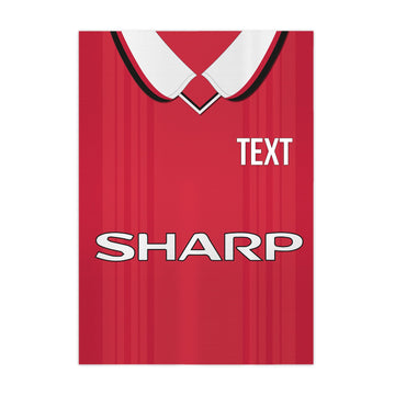 Personalised Man United - 1999 Home Shirt - A4 Metal Sign Plaque - Frame Options Available