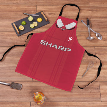 Manchester Red - 1999 Home - Retro Football  Novelty Water-Resistant, Lazer Cut (no fraying) Light Weight Adults Apron