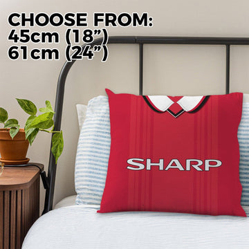Manchester Red - 1999 Home Shirt - 45cm or 61cm Retro Cushion