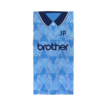 Manchester Blue Retro - 1989 Home Shirt - Personalised Lightweight, Microfibre Retro Beach Towel - 150cm x 75cm