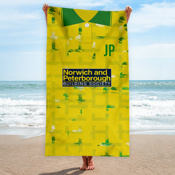 Norwich - 1994 - Home  Shirt - Personalised Vintage Beach Towel 