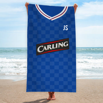 Rangers - 2009 Home Shirt - Personalised Retro Beach Towel