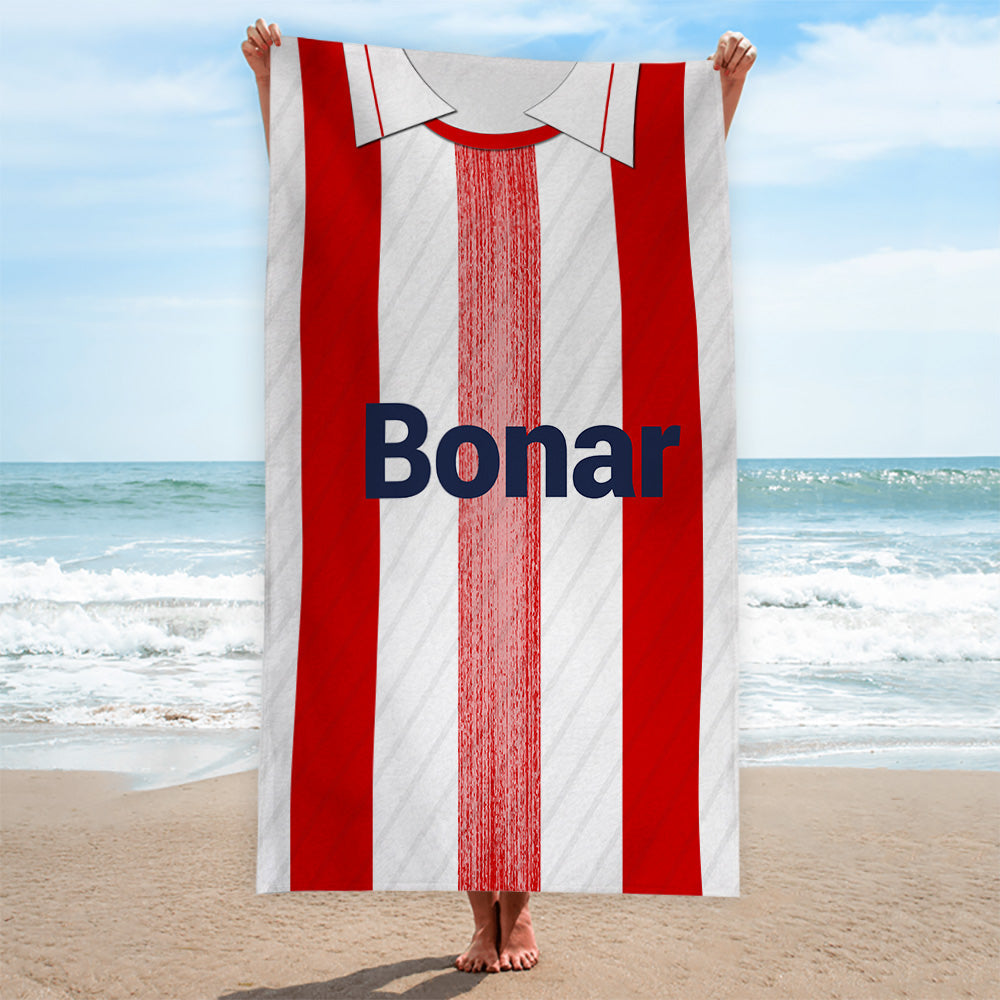St Johnstone 1990 Away Shirt - Personalised Lightweight, Microfibre Retro Beach Towel