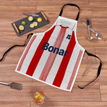 St Johnstone 1990 Away Shirt Apron - Personalised Retro Football Novelty Water-Resistant, Lazer Cut (no fraying) Light Weight Adults Apron
