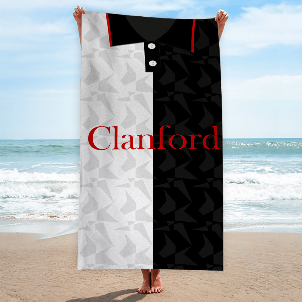 St Mirren 1994 Home Shirt - Personalised Lightweight, Microfibre Retro Beach Towel