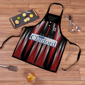 St Mirren 1994 Away Shirt Apron - Personalised Retro Football Novelty Water-Resistant, Lazer Cut (no fraying) Light Weight Adults Apron