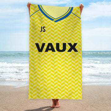 Sunderland - 1990 Away Shirt - Personalised Retro Lightweight, Microfibre Beach Towel - 150cm x 75cm