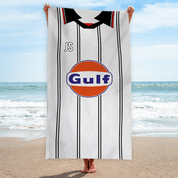 Swansea - 1995 Home Shirt - Personalised Retro Lightweight, Microfibre Beach Towel - 150cm x 75cm