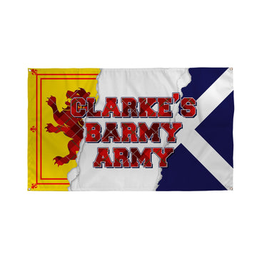 Scotland - Tartan Clarke's Barmy Army- 5 X 3 Retro Football Banner