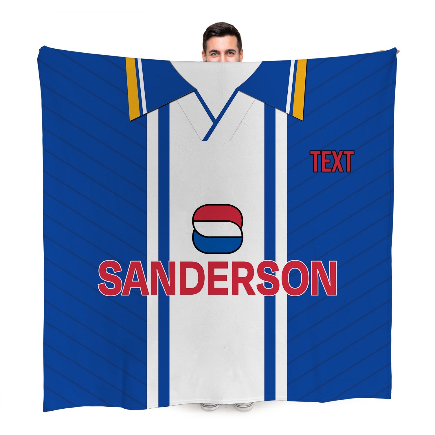 Wednesday 1995 Home Shirt - Personalised Retro Fleece Blanket 150cm X 150cm