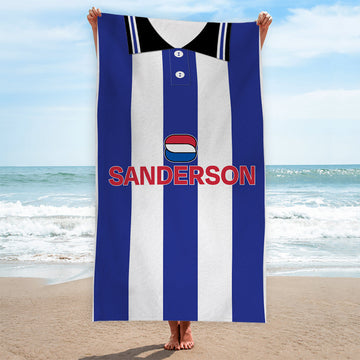 Wednesday 1997 Home Shirt - Personalised Lightweight, Microfibre Retro Beach Towel - 150cm x 75cm