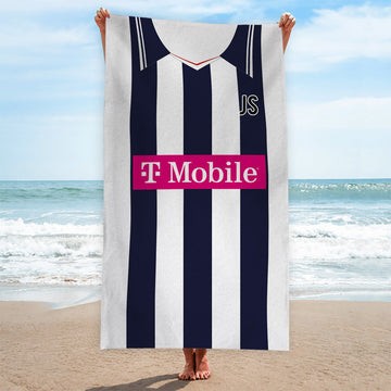 West Brom - 2007 Home Shirt - Personalised Retro Beach Towel