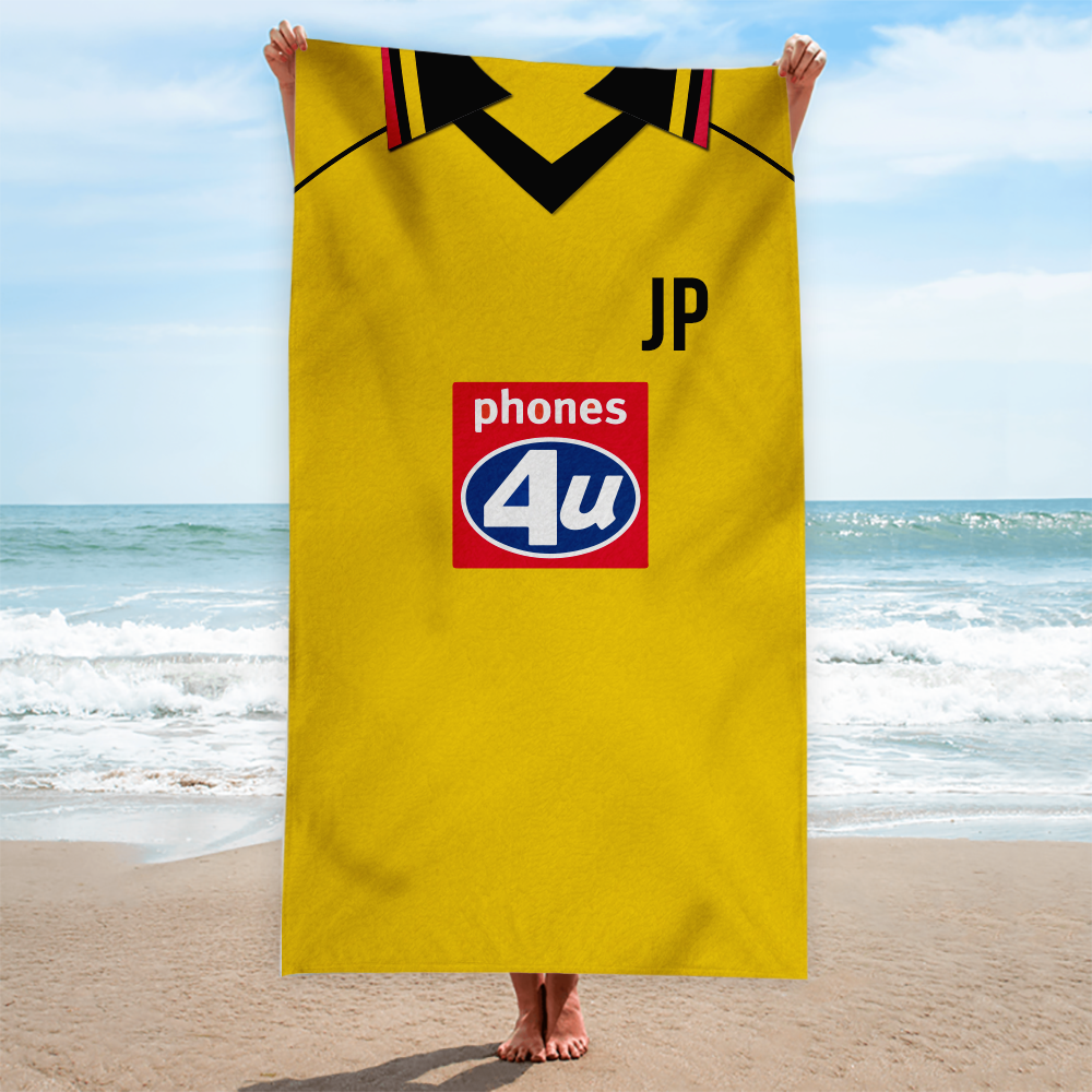 Watford - 1999 - Home Shirt - Personalised Vintage Beach Towel
