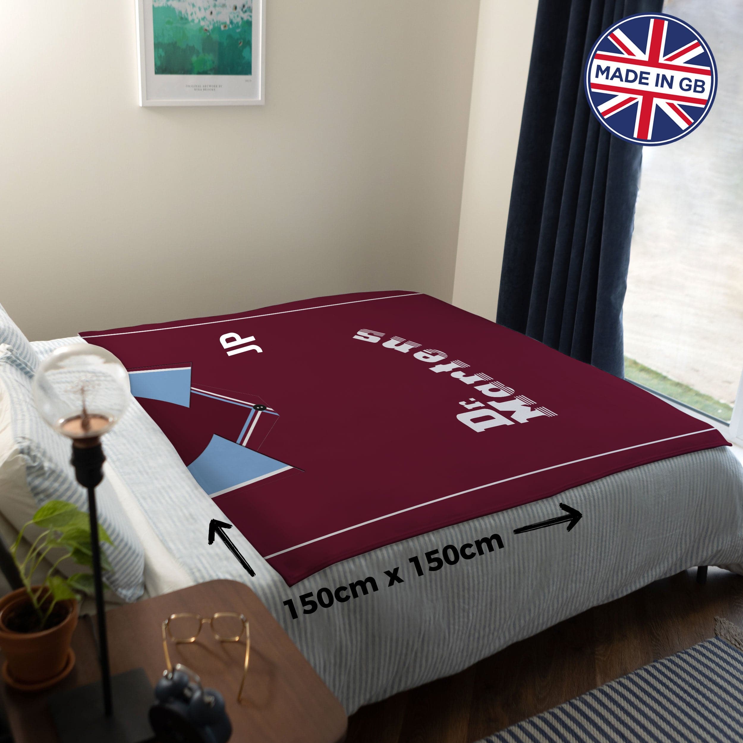 West Ham 2000 Home Shirt Retro Fleece Blanket