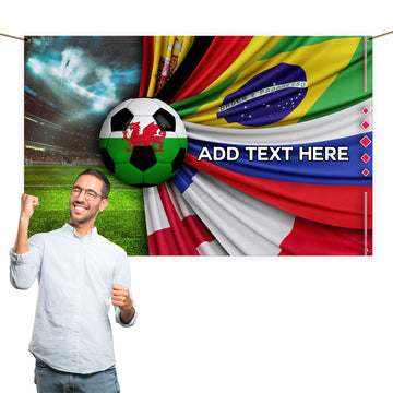 Flag Explosion - Wales - World Cup - Personalised 5ft x 3ft Fabric Banner