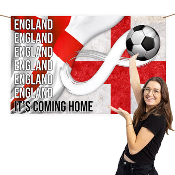 England Infinity  - Personalised Retro Football 5ft x 3ft Fabric Banner